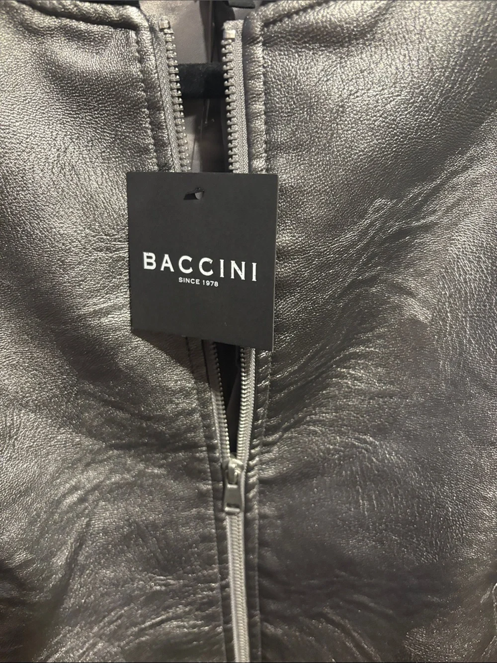 Baccini Metallic Silver Bomber Jacket - Picture 2 of 2